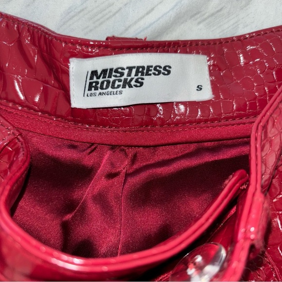 Mistress Rocks βUnconditionalβ Red Vegan Leather Python Pants | Size S - Picture 12 of 15